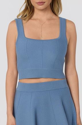 ASTR the Label Shaylla Knit Square Neck Crop Top in Slate Blue at Nordstrom, Size X-Small