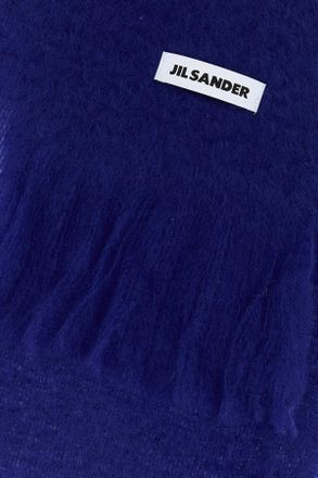 Jil Sander Mens Scarf Navy Mohair Wool Nylon