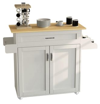 ebuy24 Vcm Kitchen Trolley Carrito De Picking Dimensiones Aprox. Al. 89 X An. 114 X T. 39 Cm Espacio De Almacenamiento Suficiente Enrollable Carro De Servici