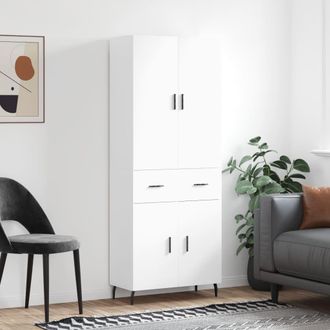 vidaXL Vidaxl - Aparador Alto Madera Contrachapada Blanco 69,5x34x180 Cm