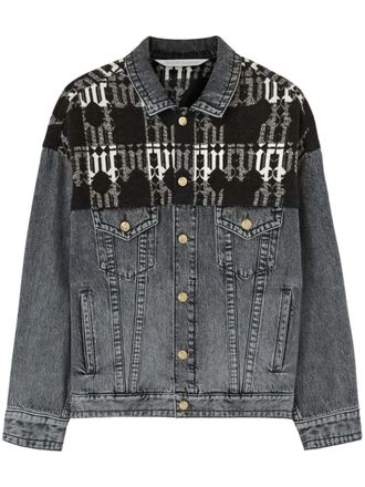 Palm Angels monogram-jacquard denim jacket - Grey