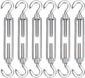 OEM Tensor De Cable De Acero Inoxidable M5, Paquete De 6 Ganchos Y Ganchos De Alambre Ajustables, Ganchos Y Ganchos De Tensi&oacute;n De Alta Resistencia Para Cu