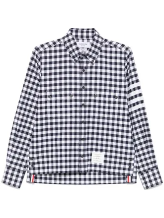 Thom Browne Navy Blue Check Shirts