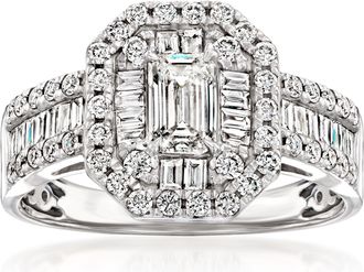 Ross-Simons Lab-Grown Diamond Cluster Ring in Sterling Silver