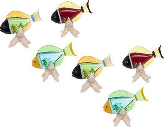 Beachcombers Mini Fish On Star Stands Set of 6 Glass Figurines 2 in Green at Nordstrom