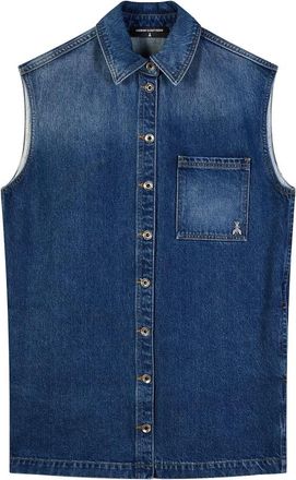 Patrizia Pepe Jassen, Dames, Blauw, S, Denim, Denim Vest