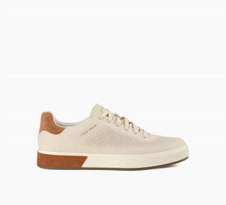 Cole Haan Mens Grandpr&oslash; Angle Ace Sneaker In Angora Nubuck/british Tan/ivory