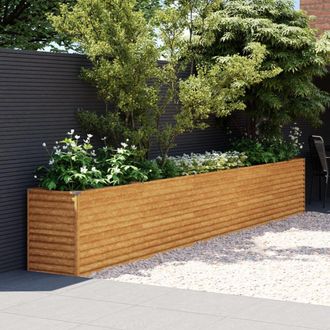 Berkfield Home Garden Raised Bed 482x50x69 cm Corten Steel in Brown | Size: 482 x 50 x 69 cm