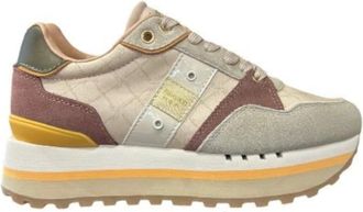 Blauer Sneaker van leer en su&egrave;de met logo - Dames - Sneakers - Roze - 41 EU - Leer - Schoenen
