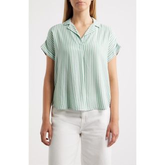 Beach Lunch Lounge Deni Stripe Shirt in Green Sage at Nordstrom, Size X-Large