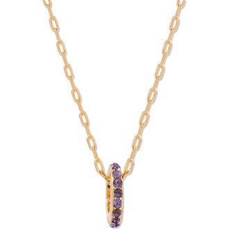 Brook & York Gabby Birthstone Necklace in Gold/Feb at Nordstrom