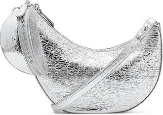 Kate Spade New York Duo Crinkle Metallic Leather Crossbody Bag Cross Body Womens Handbags Silver