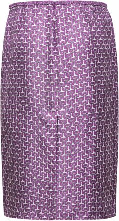 Gucci Womens Violet Printed Silk Twill Midi Skirt