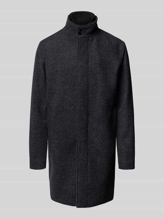 Jack & Jones Mantel aus Woll-Mix mit Stehkragen und Eingrifftaschen in Anthrazit Melange, Gr&ouml;&szlig;e XXL