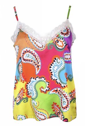 Mucho Gusto Womens Multi Color Cami Top In Paisley