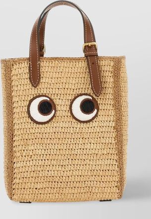 Anya Hindmarch eyeseeyou woven tote bag with dual handles