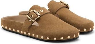 Mango Studded Leather Mule in Sand at Nordstrom, Size 8.5Us