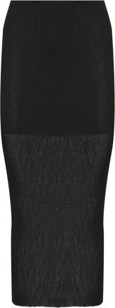 Alberta Ferretti Gonna Viscosa Crepe - Dames - Midirokken - Zwart - M - Rokken