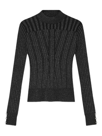 Versace button-detail cotton sweater - Black