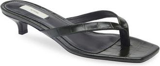 Toteme Croc Embossed Kitten Heel Flip Flop in Green at Nordstrom, Size 12Us