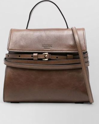 Moschino shoulder bag top handle adjustable strap buckle