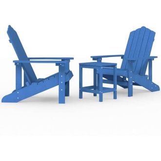 vidaXL Sillas De Jard&iacute;n Adirondack Con Mesa Hdpe Ciano