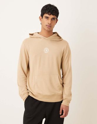 Polo Ralph Lauren Felpa con cappuccio a maniche lunghe in jersey kaki vintage con stemma del logo-Verde