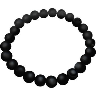 Jan Leslie 8mm Matte Black Onyx Beaded Stretch Bracelet at Nordstrom