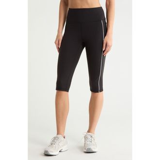 Zella Perform High Waist Piped Capri Leggings in Black at Nordstrom Rack, Size X-Large