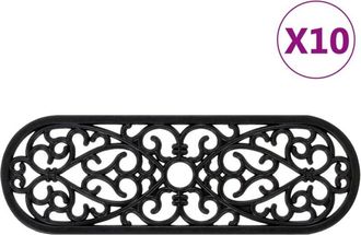 vidaXL Alfombrillas De Escalera De Goma 10 Uds Goma 25x75 Cm Vidaxl