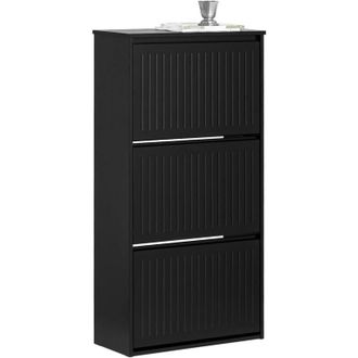 SoBuy 3 Flip-drawers Shoe Cabinet Shoe Rack Black,FSR165-H-SCH - Sobuy