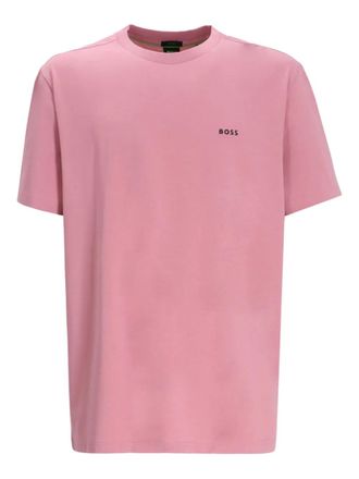 BOSS T-shirt met geborduurd logo - Roze