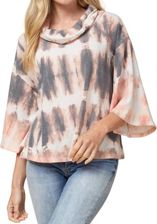 Entro Tie Dye Cowl Neck Top In Multi