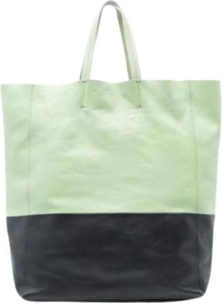Celine Pre-owned Vintage Tote Bag - Dames - Vintage Shopper - Groen - ONE Size - Leer - Vintage