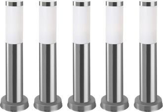Forlight Koral (5uds) Baliza Exterior para Jardín Resistente al Agua IP55. Poste de Luz para Sendero y Camino. Lámpara Bolardo de Acero Inoxidable 23W