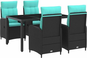 vidaXL Juego De Comedor Para Exteriores 5 Uds. Rat&aacute;n Sint&eacute;tico Vidaxl