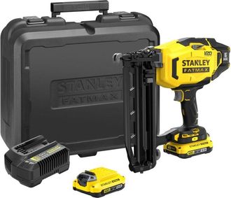 Stanley Chiodatrice di finitura senza fili da 16 g STANLEY FATMAX V20 SFMCN616D2K-QW con 2 batterie Li-Ion da 18 V 2,0 Ah, 1 caricabatterie e 1 valigetta di