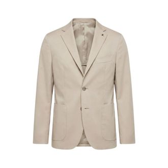 PESERICO Peserico, Blazers, male, Brown, Size: 2XL Single-breasted Blazer