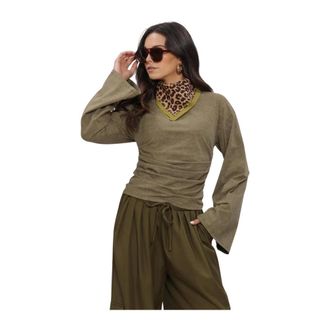 Refined Department Refined Department, Tops, Dames, Groen, L, Refined Department Dames Trui Ladies Knitted Longsleeve Cruz Groen - Maat S