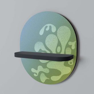 OEM Estante Ovalado Azul Irregular Negro