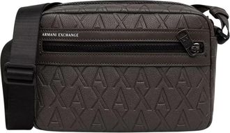 A|X Armani Exchange Monogram Schoudertas - Heren - Schoudertassen - Bruin - ONE Size - Leer - Tassen