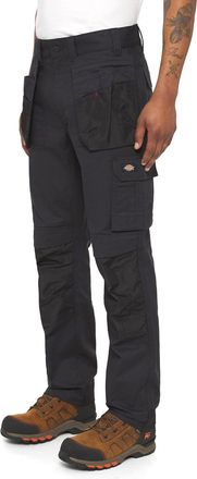 Dickies Multi Pocket Utility Mens Black Work Trousers Cotton - Size 32 (Waist)