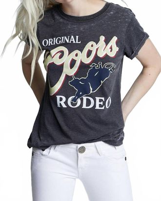 Recycled Karma Coors Rodeo Bull Tee In Gray