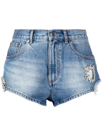 Area Shorts verfraaid met kristallen - Blauw