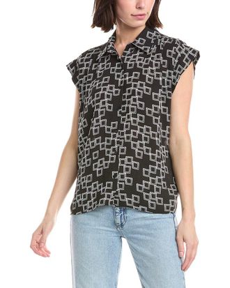 T Tahari Extended Shoulder Blouse