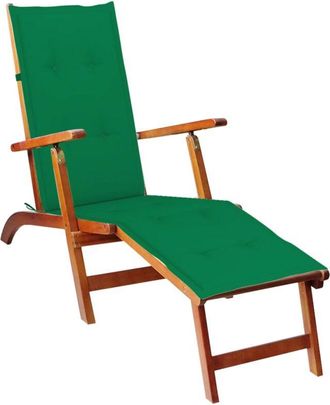 vidaXL Vidaxl - Tumbona De Jard&iacute;n Con Reposapi&eacute;s Y Coj&iacute;n Madera Maciza Acacia