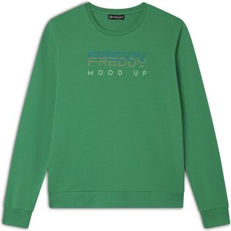 Freddy Felpa girocollo in jersey con perline sul fronte