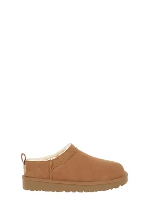 UGG Water-repellent Suede Slip-On Shoes with Sheepskin Lining