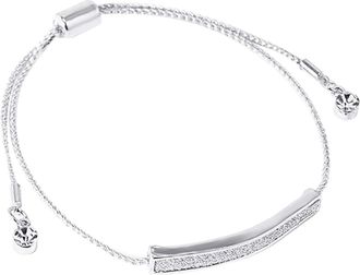 Generic Bracelets Bangle, Minimalist Rhinestone Pave Bar Slider Bracelet Cuff Bangle Women Party Jewelry - Golden Durable Design