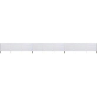 vidaXL Paravento a 9 Pannelli in Tessuto 1200x120 cm Bianco Sabbia vidaXL